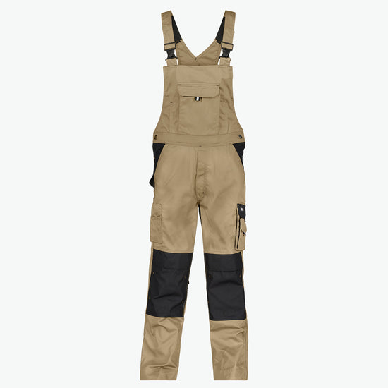 Dassy Versailles Tweekleurige bretelbroek met kniezakken - Beige/Zwart Werkbroek Dassy