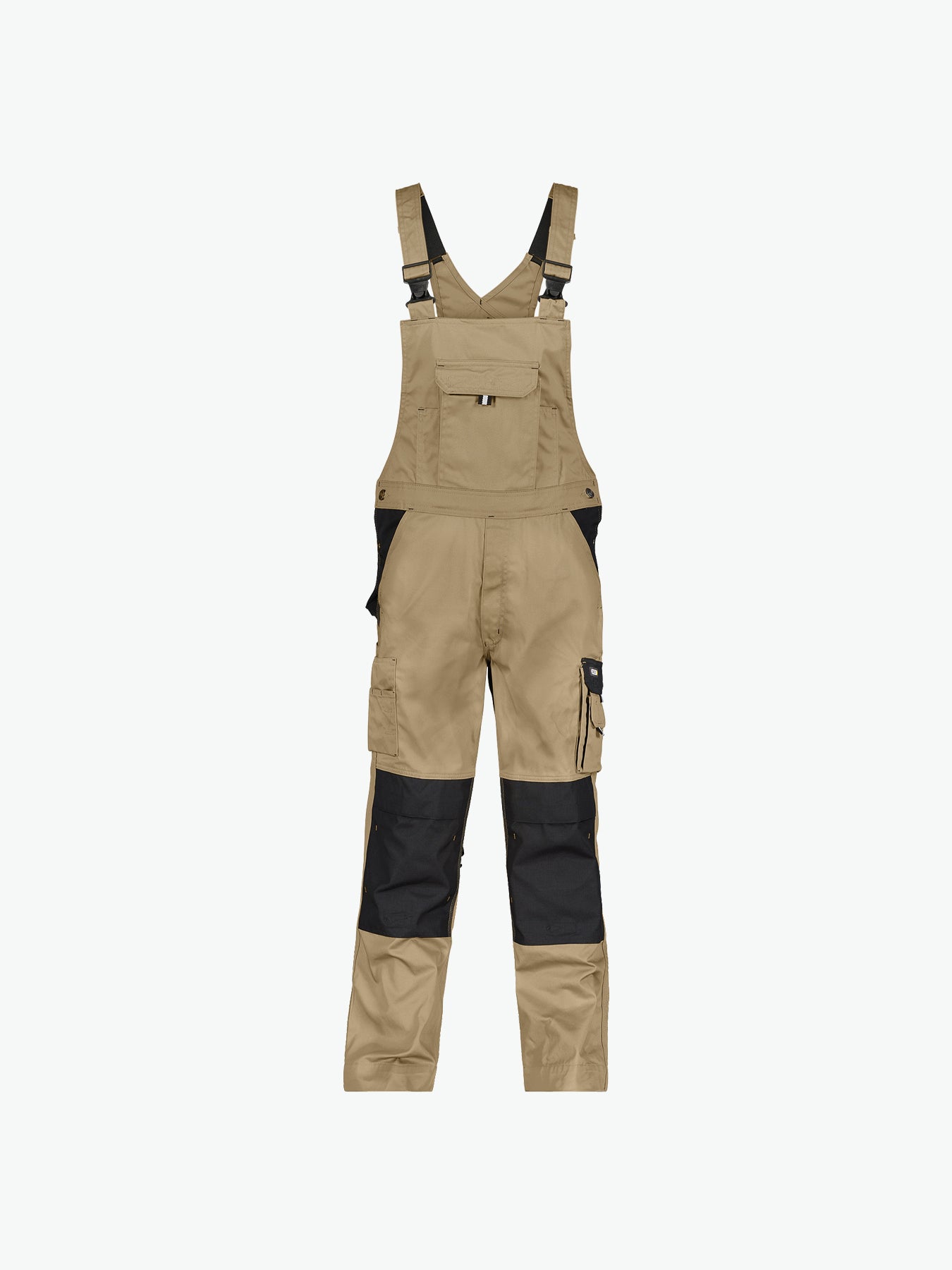 Dassy Versailles Tweekleurige bretelbroek met kniezakken - Beige/Zwart Werkbroek Dassy