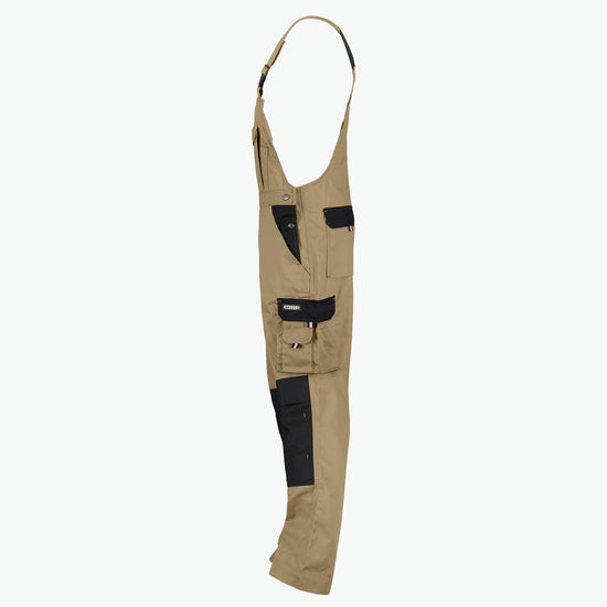 Dassy Versailles Tweekleurige bretelbroek met kniezakken - Beige/Zwart Werkbroek Dassy