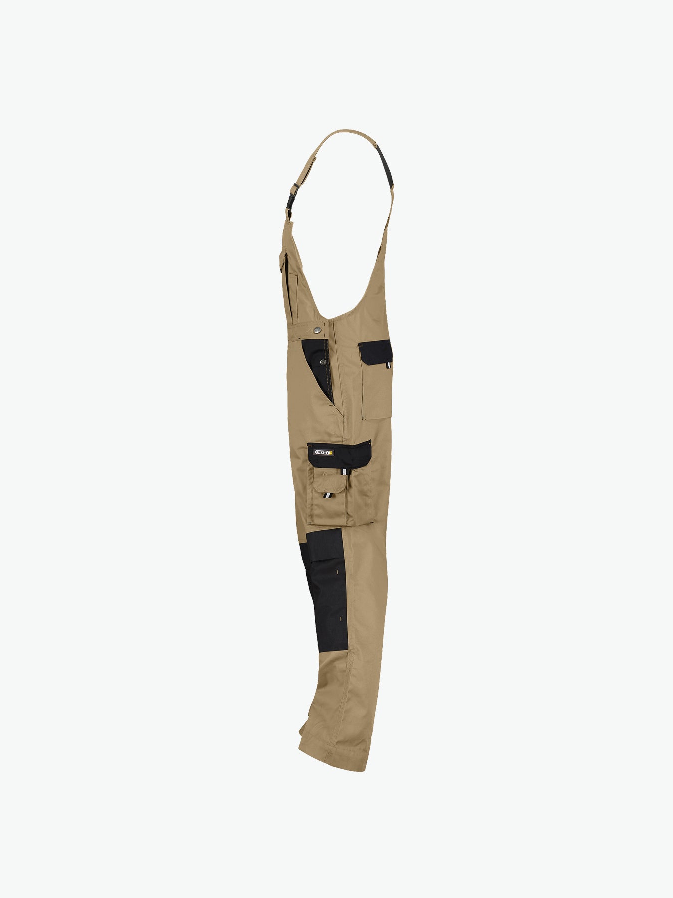 Dassy Versailles Tweekleurige bretelbroek met kniezakken - Beige/Zwart Werkbroek Dassy