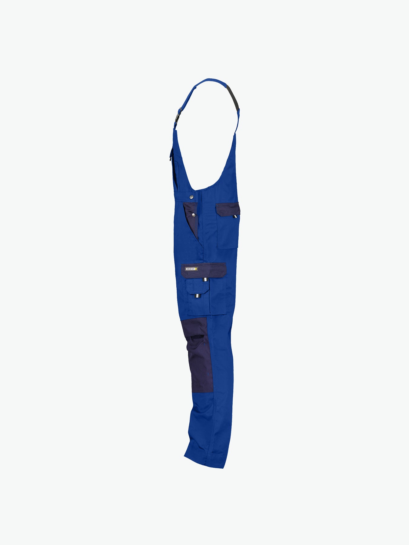 Dassy Versailles Tweekleurige bretelbroek met kniezakken - Korenblauw/Marineblauw Werkbroek Dassy