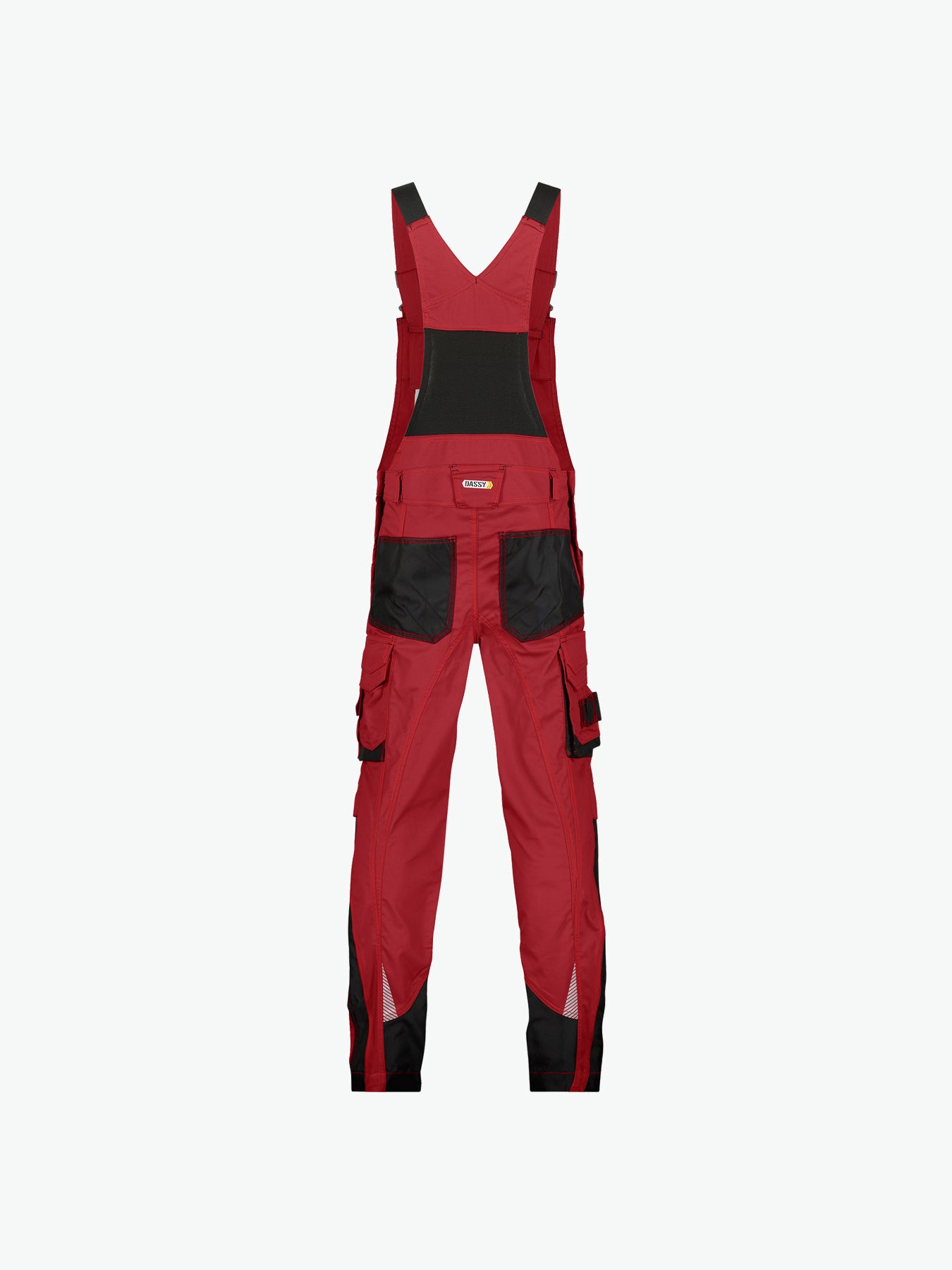 Dassy Voltic Bretelbroek met kniezakken - Rood/Zwart Werkbroek Dassy