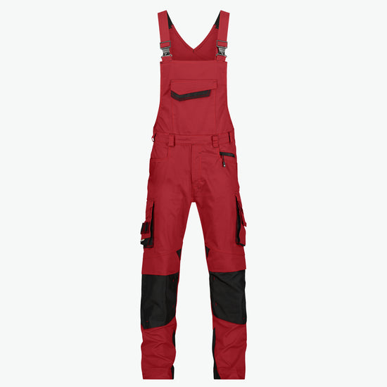 Dassy Voltic Bretelbroek met kniezakken - Rood/Zwart Werkbroek Dassy