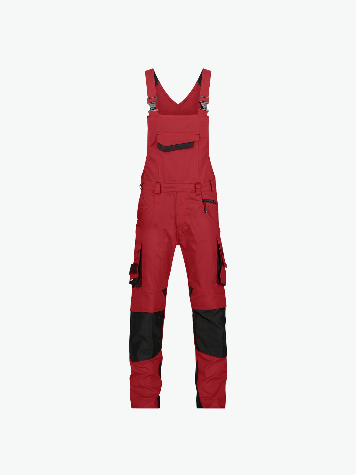 Dassy Voltic Bretelbroek met kniezakken - Rood/Zwart Werkbroek Dassy