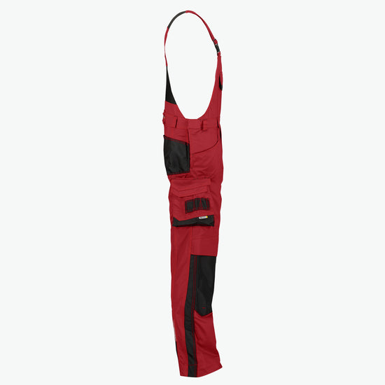 Dassy Voltic Bretelbroek met kniezakken - Rood/Zwart Werkbroek Dassy