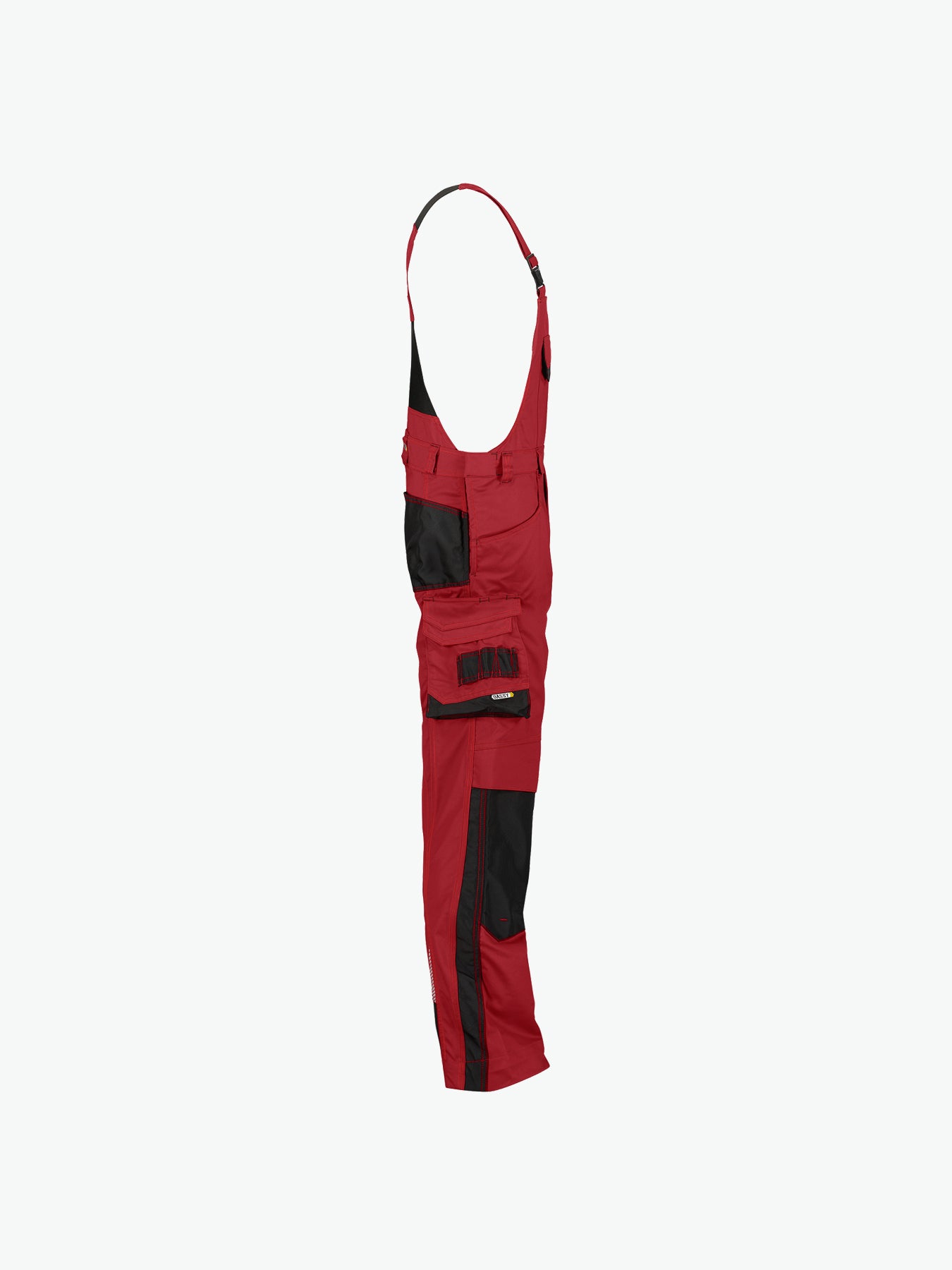 Dassy Voltic Bretelbroek met kniezakken - Rood/Zwart Werkbroek Dassy