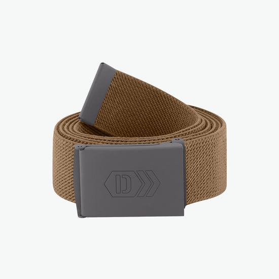 Dassy Xantus Stretchriem met bedrukking - Leembruin Riem Dassy