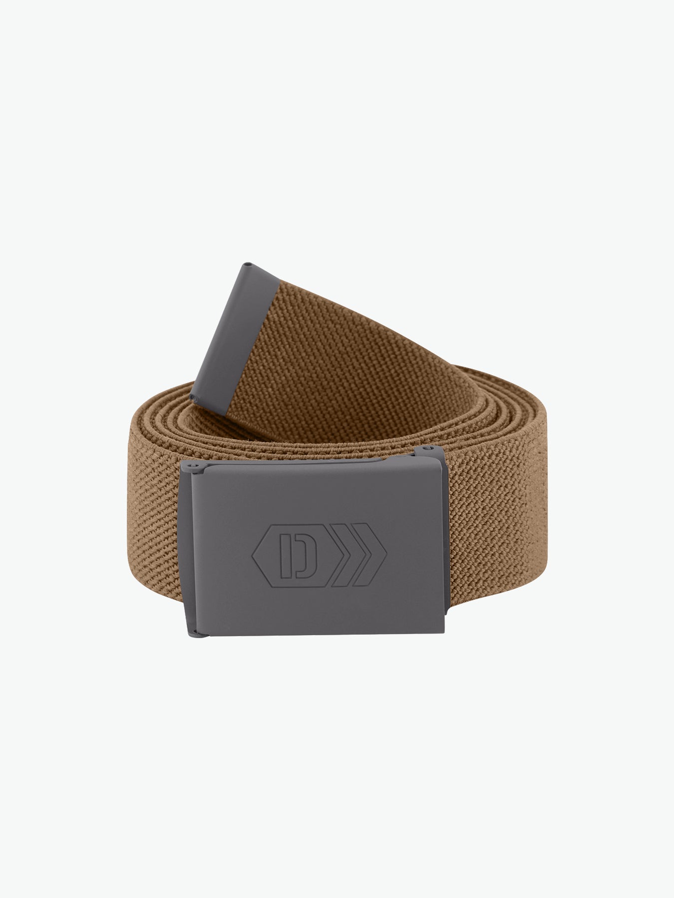 Dassy Xantus Stretchriem met bedrukking - Leembruin Riem Dassy