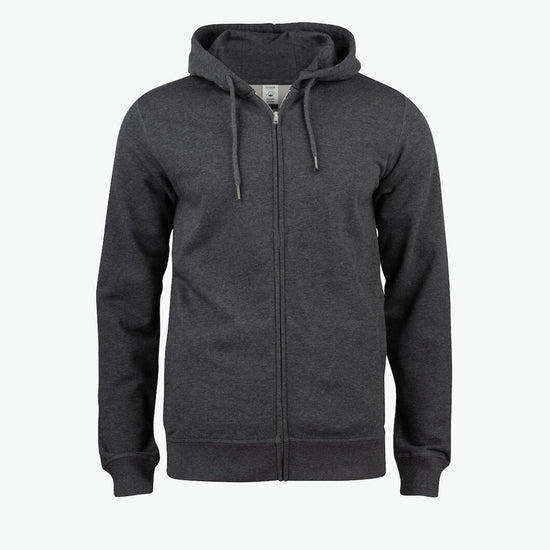 Clique Premium OC Hoody FZ - Antraciet Melange Hoodie Clique XS