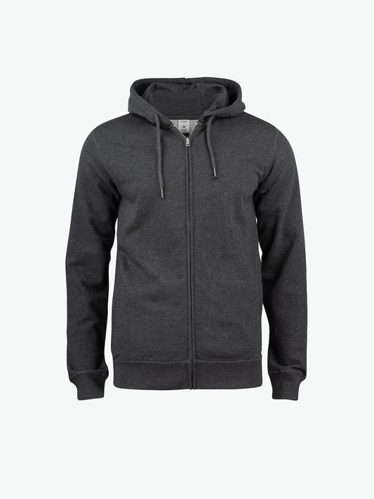 Clique Premium OC Hoody FZ - Antraciet Melange Hoodie Clique XS